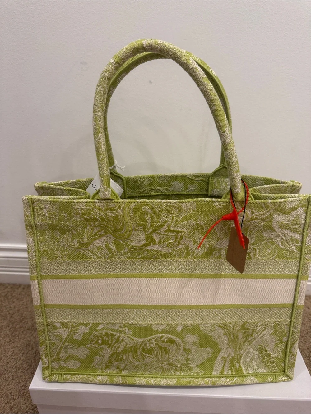 Dior Riviera Medium Book Tote Green  Limited Edition Toile de Jouy Canvas NWT